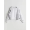 LCW Kids Gri Bisiklet Yaka Baskılı Kız Çocuk Sweatshirt