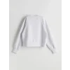 LCW Kids Gri Bisiklet Yaka Baskılı Kız Çocuk Sweatshirt