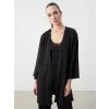 LCWAIKIKI Classic Siyah Şal Yaka Kadın Hırka