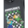 LCW Kids Gri Bisiklet Yaka Minecraft Baskılı Erkek Çocuk Tişört 2li