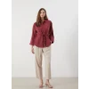 LCWAIKIKI Classic Bordo Oversize Modal Karışımlı Kadın Gömlek
