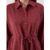 LCWAIKIKI Classic Bordo Oversize Modal Karışımlı Kadın Gömlek