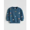 LCW baby Petrol Baskılı Erkek Bebek Sweatshirt ve Eşofman Alt 2li Takım