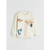 LCW Kids Bej Bisiklet Yaka Erkek Çocuk Sweatshirt ve Eşofman Alt