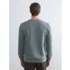 LCWAIKIKI Classic Yeşil Bisiklet Yaka Uzun Kollu Baskılı Erkek Sweatshirt