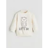 LCW baby Bej Baskılı Erkek Bebek Sweatshirt ve Eşofman Alt 2li