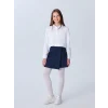 LCW Kids Lacivert Basic Gabardin Kız Çocuk Şort Etek
