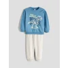 LCW Kids Mavi Baskılı Erkek Çocuk Sweatshirt ve Eşofman Alt 2li
