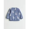 LCW baby Indigo Bebe Yaka Kız Bebek Sweatshirt ve Tayt 2li