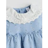 LCW baby Mavi Çiçekli Kız Bebek 2 İplik Elbise