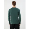 LCWAIKIKI Classic Yeşil Bisiklet Yaka Uzun Kollu Baskılı Erkek Sweatshirt