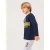 LCW Kids Lacivert Bisiklet Yaka Fenerbahçe Baskılı Erkek Çocuk Pijama Takımı