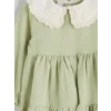 LCW Kids Yeşil Bebe Yaka Müslin Kız Çocuk Elbise