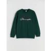 LCW Kids Yeşil Bisiklet Yaka Erkek Çocuk Sweatshirt