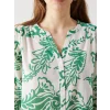LCWAIKIKI Classic Yeşil Kaçık Yaka Çiçekli Kadın Bluz