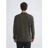 LCWAIKIKI Classic Haki Polo Yaka Uzun Kollu Erkek Sweatshirt