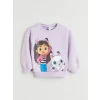 LCW Kids Lila Bisiklet Yaka Gabbys Dollhouse Baskılı Kız Çocuk Sweatshirt ve Tayt