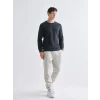 LCWAIKIKI Classic Antrasit Bisiklet Yaka Uzun Kollu Erkek Sweatshirt