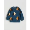 LCW baby Petrol Köpek Baskılı Erkek Bebek Eşofman Altı ve Sweatshirt 2li