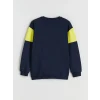 LCW Kids Lacivert Bisiklet Yaka Baskılı Erkek Çocuk Sweatshirt