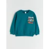 LCW Kids Yeşil Baskılı Erkek Çocuk Sweatshirt ve Eşofman Alt 2li
