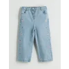 LCW Kids Mavi Çiçek Nakışlı Kız Çocuk Jean Pantolon