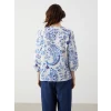 LCWAIKIKI Classic Mavi Kaçık Yaka Çiçekli Kadın Bluz
