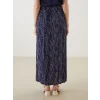 LCW Grace Indigo Beli Lastikli Desenli Kadın Etek