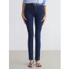 LCW Jeans Indigo Beli Kemerli Mercury Skinny Fit Kadın Jean Pantolon