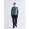 LCWAIKIKI Classic Mavi Polo Yaka Uzun Kollu Erkek Sweatshirt