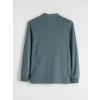 LCWAIKIKI Classic Mavi Polo Yaka Uzun Kollu Erkek Sweatshirt
