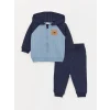 LCW baby Mavi Erkek Bebek Hoodie ve Eşofman Altı 2li Takım