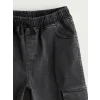 LCW Kids Antrasit Beli Lastikli Erkek Çocuk Kargo Jean Pantolon