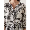 LCWAIKIKI Classic Siyah Kaçık Yaka Çiçekli Kadın Bluz
