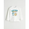 LCW Kids Ekru Baskılı Erkek Çocuk Sweatshirt ve Eşofman Alt 2li