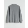 LCWAIKIKI Classic Gri Polo Yaka Uzun Kollu Erkek Sweatshirt