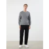 LCWAIKIKI Classic Gri Bisiklet Yaka Uzun Kollu Erkek Sweatshirt