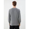 LCWAIKIKI Classic Gri Bisiklet Yaka Uzun Kollu Erkek Sweatshirt