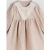 LCW baby Bej Bebe Yaka Müslin Kız Bebek Elbise