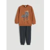 LCW Kids Turuncu Bisiklet Yaka Erkek Çocuk Sweatshirt ve Eşofman Alt