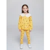 LCW Kids Sari Bebe Yaka Çiçek Baskılı Kız Çocuk Sweatshirt