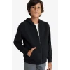 Defacto T7468A6BK81 Siyah Erkek Çocuk Kapüşonlu Okul Fermuarlı Sweatshirt