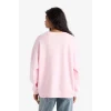 Defacto F7877AXPN648 Pembe Oversize Geniş Kalıp Bisiklet Yaka Baskılı Kalın Sweatshirt