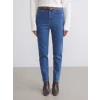 LCW Jeans Indigo Beli Kemerli Mom Fit Kadın Jean Pantolon