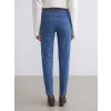 LCW Jeans Indigo Beli Kemerli Mom Fit Kadın Jean Pantolon