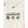 LCW Kids Bej Kapüşonlu Minecraft Baskılı Erkek Çocuk Sweatshirt