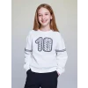 LCW Kids Ekru Bisiklet Yaka Kız Çocuk Sweatshirt