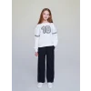 LCW Kids Ekru Bisiklet Yaka Kız Çocuk Sweatshirt