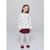LCW Kids Ekru Bebe Yaka Çiçek Baskılı Kız Çocuk Sweatshirt