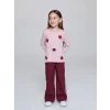 LCW Kids Pembe Bisiklet Yaka Desenli Kız Çocuk Bluz